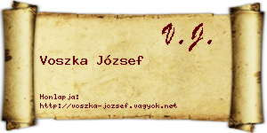 Voszka József névjegykártya